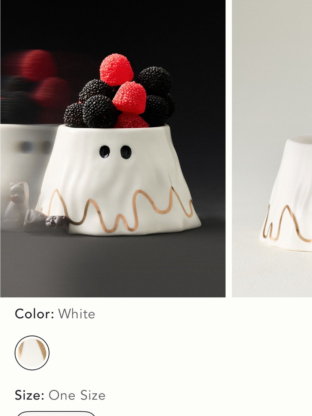 NWT Anthropologie White Ceramic Ghost Bowl